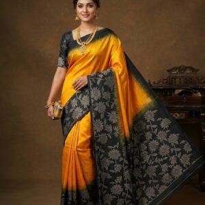 Coimbatore Soft Silk Mustard Saree