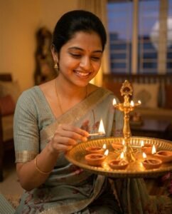 silk saree blueish with flower