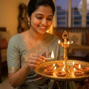 silk saree blueish with flower